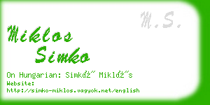 miklos simko business card